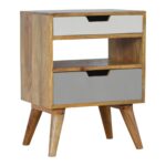 Grey and White Cut-out Bedside - Image 4