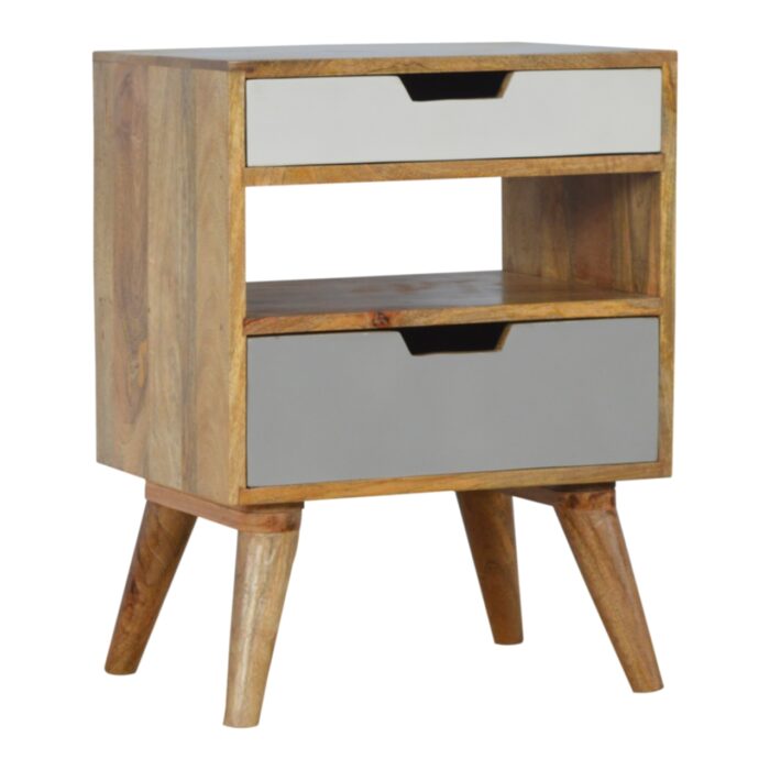 Grey and White Cut-out Bedside - Image 4