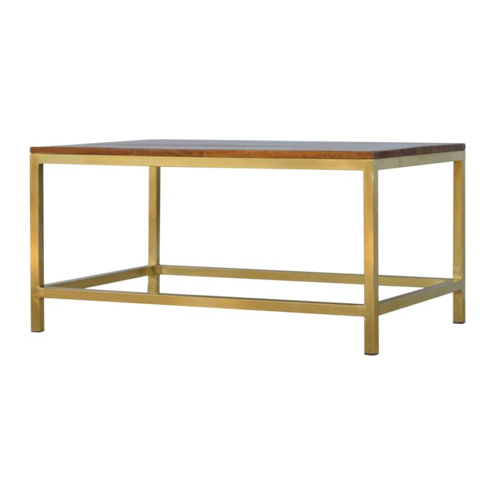 Rectangle Gold Coffee Table - Image 1