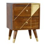Gold Geometric Chestnut Bedside - Image 2