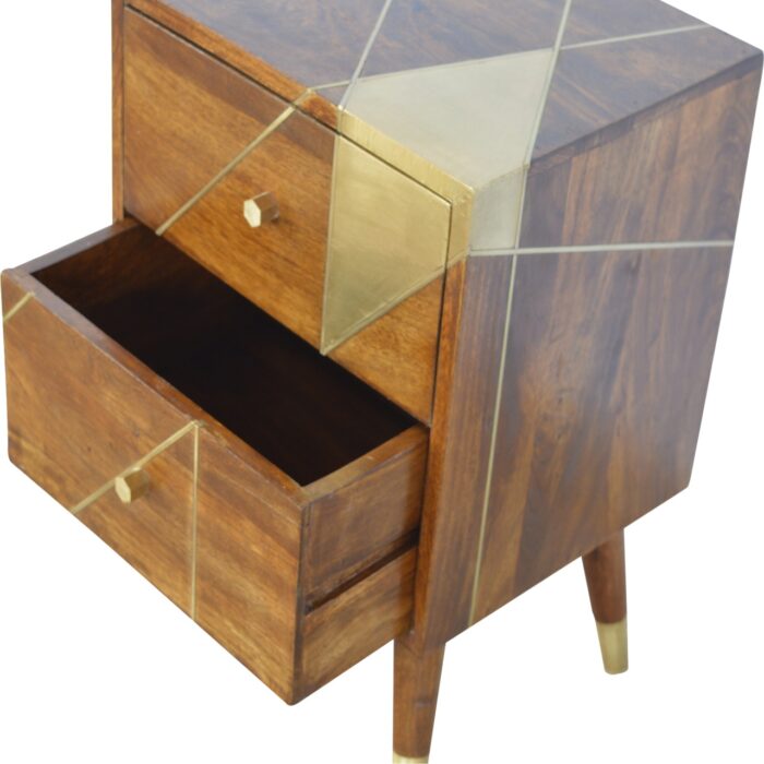 Gold Geometric Chestnut Bedside - Image 3