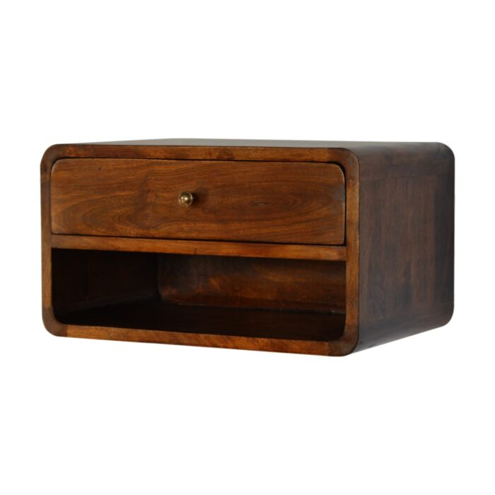 Chestnut Curve Floating Bedside - Image 1