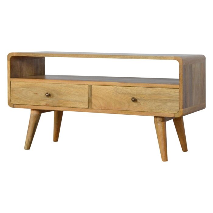 Curved Oak-ish Media Unit - Image 1