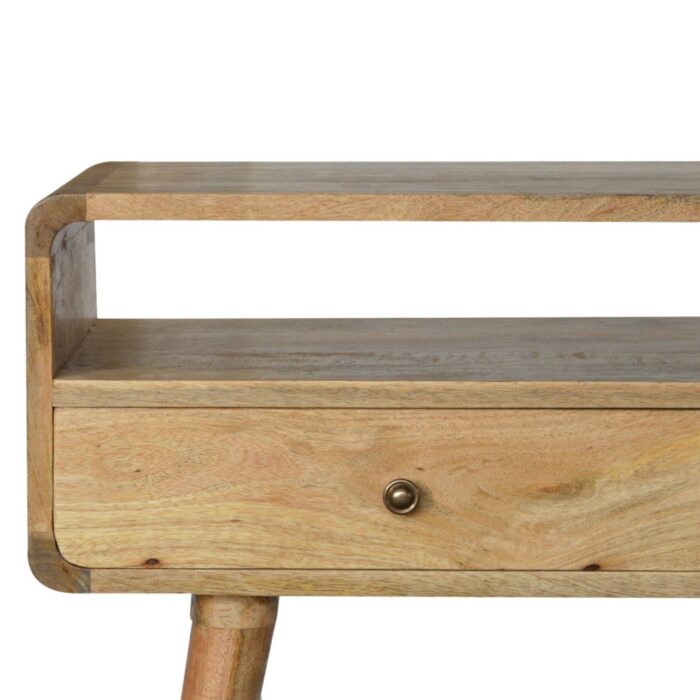Curved Oak-ish Console Table - Image 3