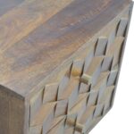 Chestnut Cube Carved Bedside - Image 4