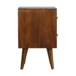 Chestnut Cube Carved Bedside - Image 7
