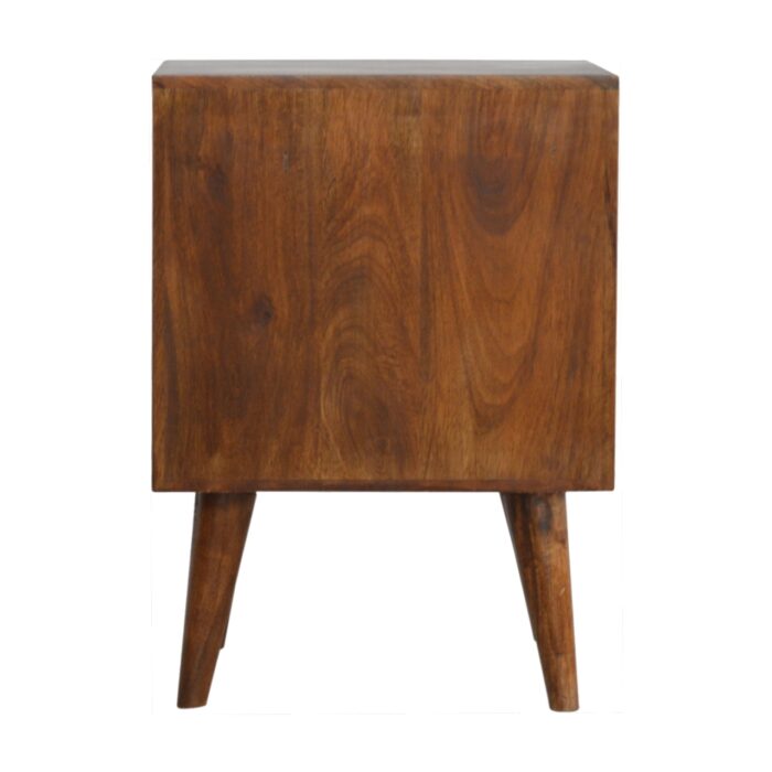 Chestnut Cube Carved Bedside - Image 8