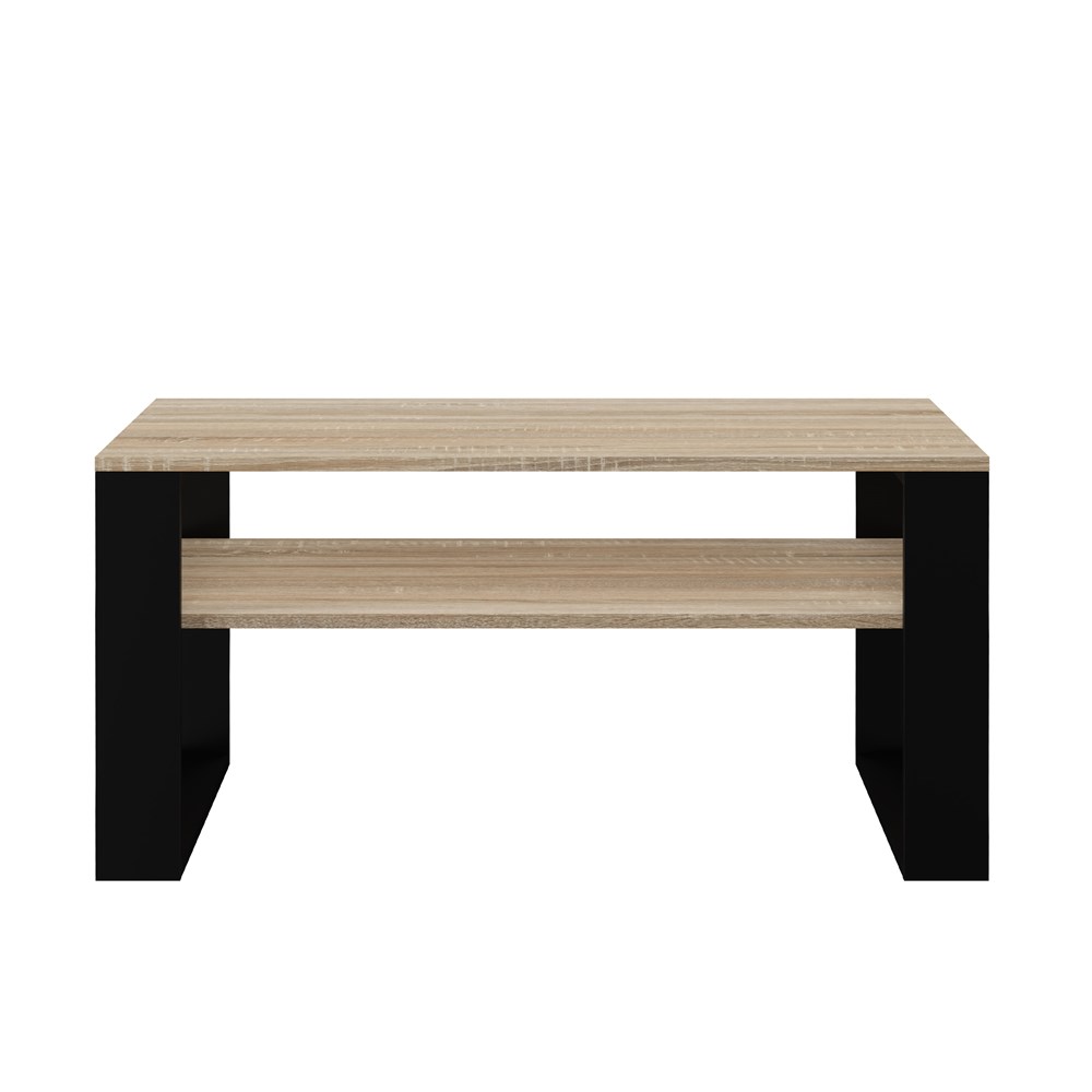 sonoma-1 Modern 1P Coffee Table - Sonoma Oak & Black - Image 2