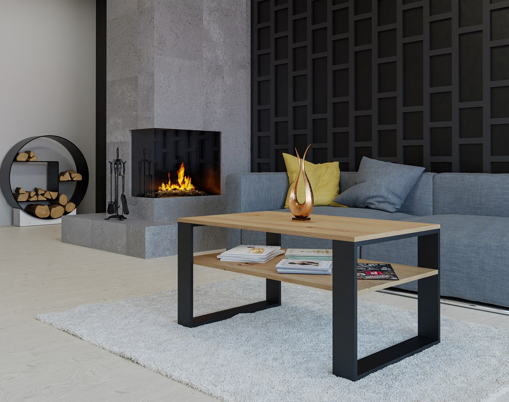 wiz-Artisan-2 Modern 1P Coffee Table - Artisan Oak & Black - Image 6