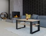 Modern 1P Coffee Table - Sonoma Oak & Black - Image 6