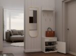 Duo Hallway Set - Shoe Cabinet & Coat Rack - Cashmere - Image 8