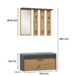 Parma Hallway Set - Anthracite & Artisan Oak - Image 5