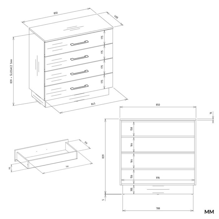Amber 4-Drawer Dresser in Beige Finish - Image 7