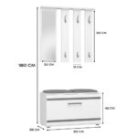 Opal Hallway Set with Mirror & Seating - White - Image 8