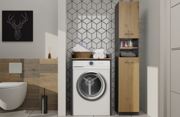 Marbela Loft Cabinet Anthracite Oak - Image 4
