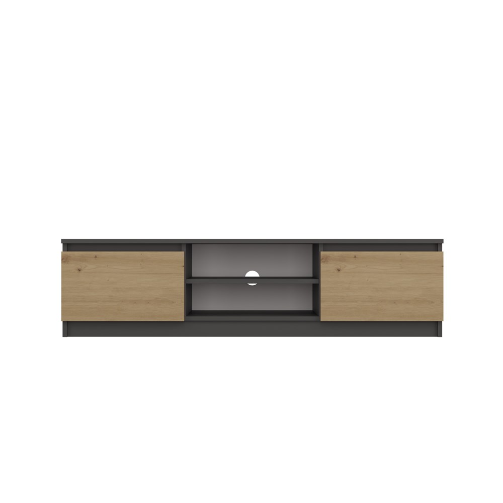1 Malwa 140 Modern TV Unit in Anthracite / Artisan Oak - Image 3