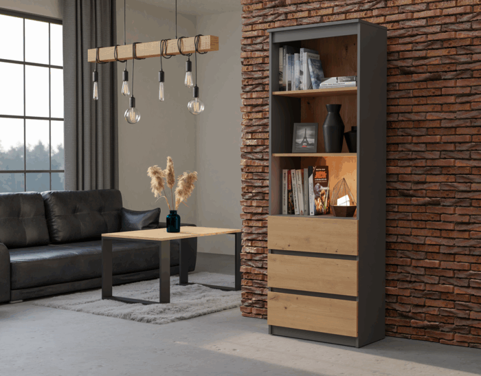 Atlas RS-60 Anthracite Oak Bookcase - Image 5