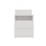 Malwa M1 Modern Bedside Table with 2 Drawers in White Matt - Image 3