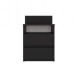 Malwa M1 Modern Bedside Table with 2 Drawers in Black - Image 3