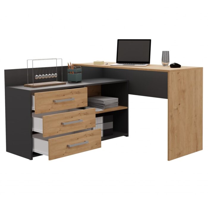 Dany Modern Desk – Anthracite & Oak - Image 5