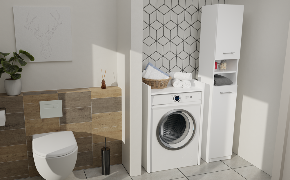 1-3-biel-allegro Pola NP Over-the-Washer Cabinet in White Matt - Image 6