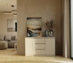 Malwa 2-Door 3-Drawer Chest – Beige Finish - Image 2