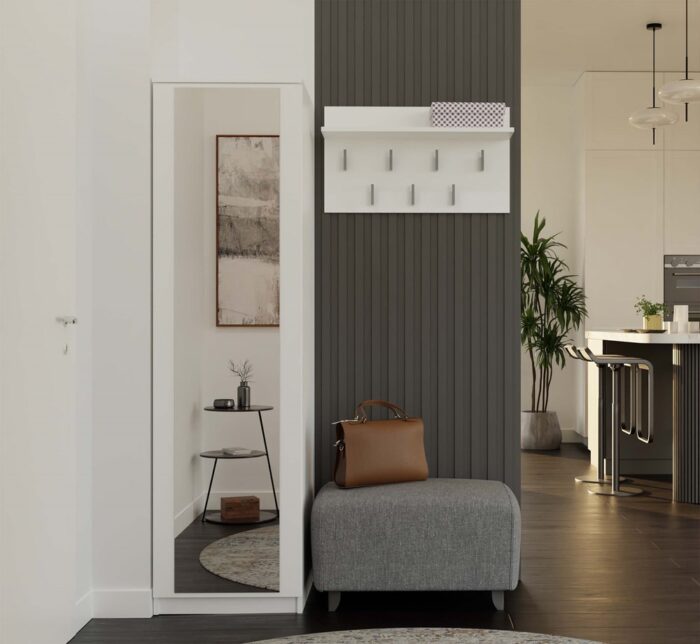 Wardrobe Liora 50 Mirror White - Image 4