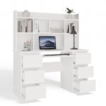 Kuba Workstation with Overhead Shelf – White - Image 13