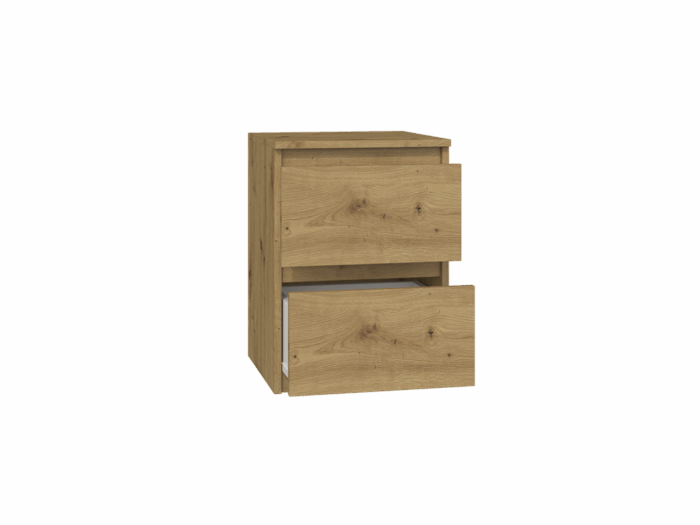 Vero M2 Oak Effect Bedside Cabinet - Image 2