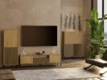 TV Cabinet Elwood 160 Oak Ribbed Front - Image 3