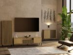 TV Cabinet Elwood 160 Oak Ribbed Front - Image 11