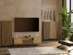TV Cabinet Elwood 160 Oak Ribbed Front - Image 6