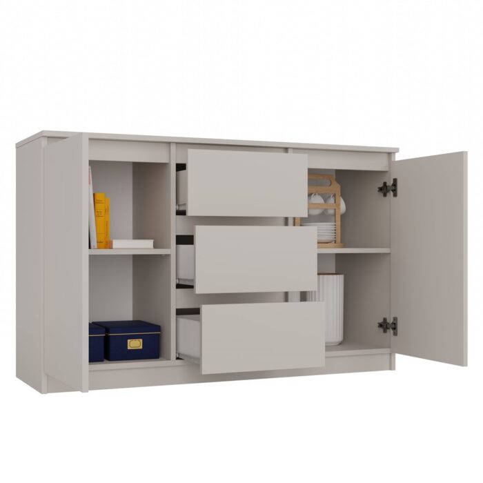 Malwa 2-Door 3-Drawer Chest – Beige Finish - Image 15