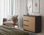 Malwa Sideboard with 1 Door & 3 Drawers – Anthracite Oak - Image 4