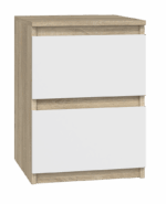 Vero M2 Bedside Table – White & Sonoma Oak