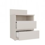 Malwa M1 Modern Bedside Table with 2 Drawers in Cashmere - Image 2