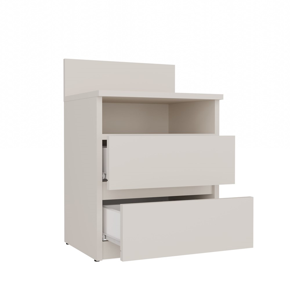 1op Malwa M1 Modern Bedside Table with 2 Drawers in Cashmere - Image 2