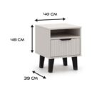 Skandic Slim Nightstand – Beige Finish - Image 3