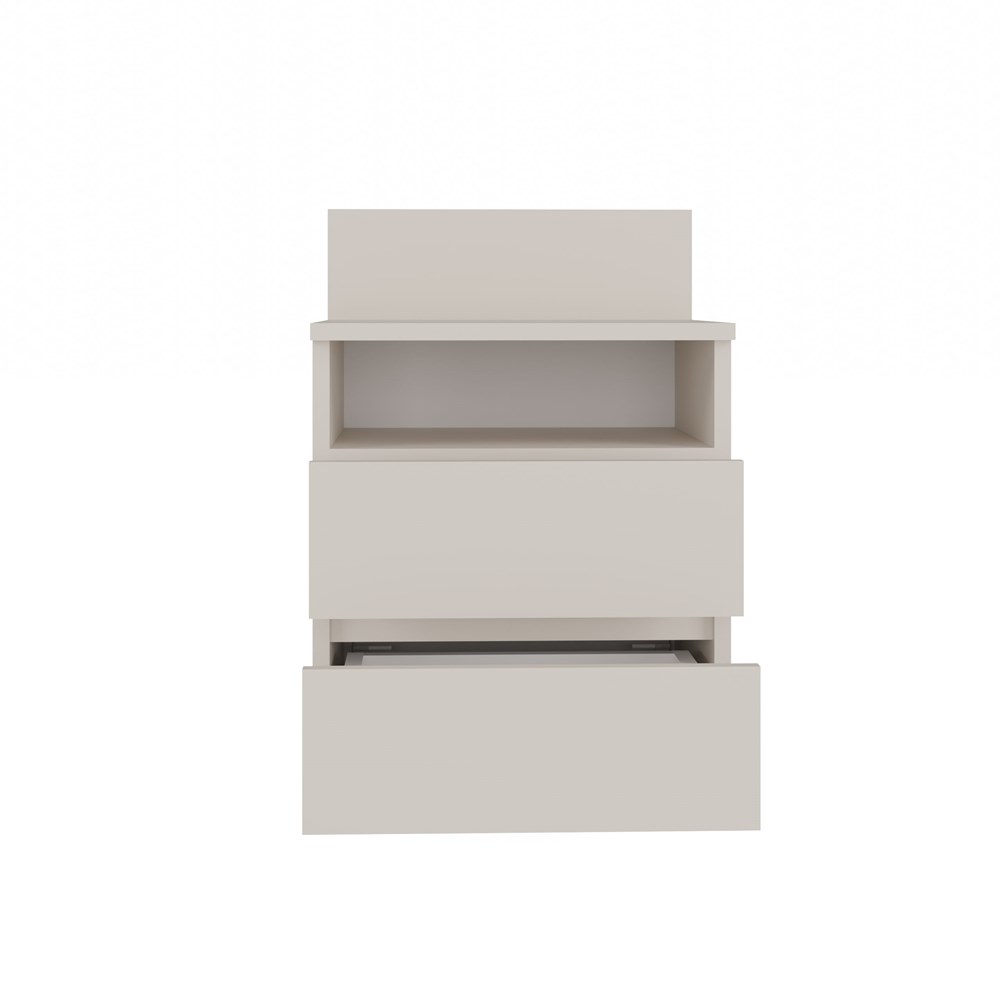 2 Malwa M1 Modern Bedside Table with 2 Drawers in Cashmere - Image 3