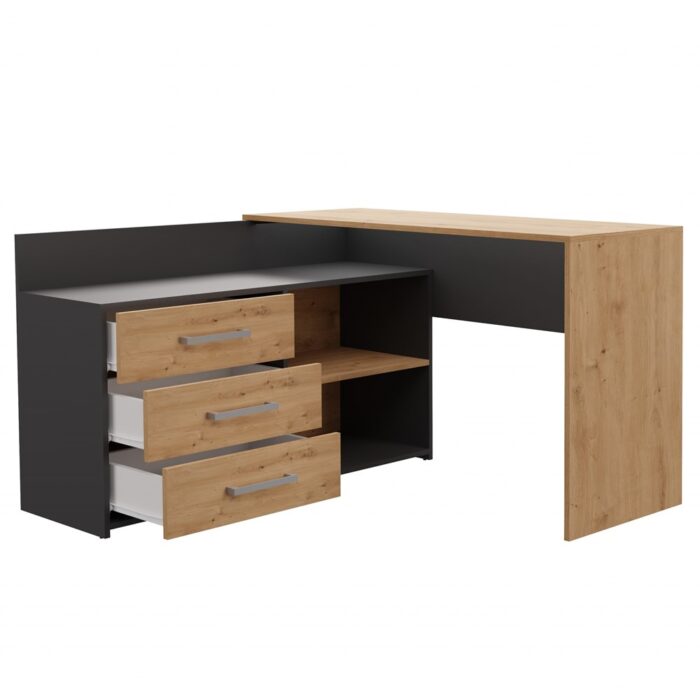 Dany Modern Desk – Anthracite & Oak - Image 4