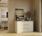 Malwa 2-Door 3-Drawer Chest – Beige Finish - Image 3