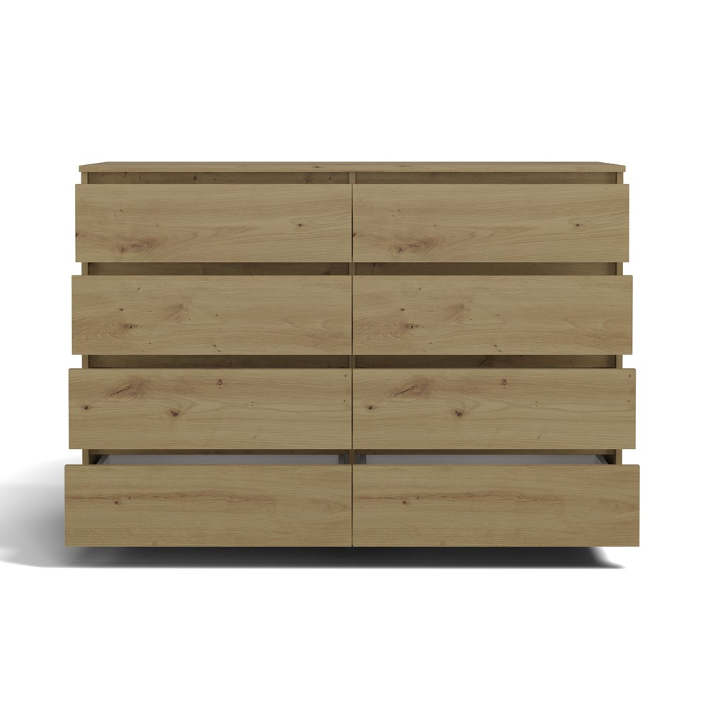 2 Malwa M8 Wide 8-Drawer Dresser - 140cm - Artisan Oak - Image 2