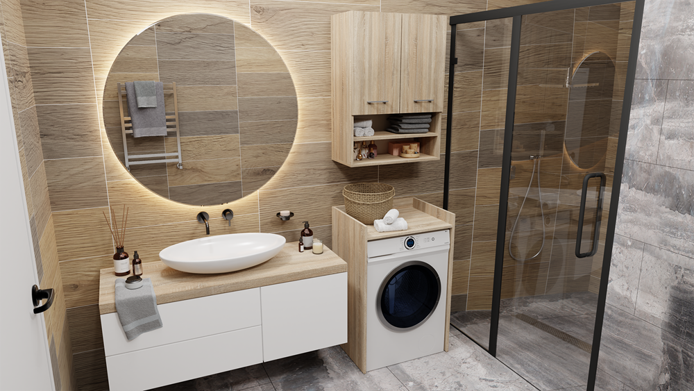 2-4Sonoma-allegro Pola NP Over-the-Washer Cabinet in Sonoma Oak - Image 10