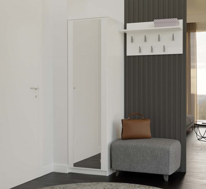 Wardrobe Liora 50 Mirror White - Image 7