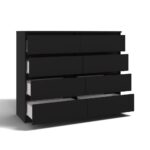 Malwa M8 Wide 8-Drawer Dresser - 140cm - Black - Image 2