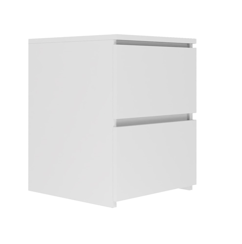 2-biel Malwa W2 Bedside Table in White Matt - Image 1
