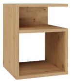 Lumo Compact Bedside Cabinet – Oak Effect - Image 2