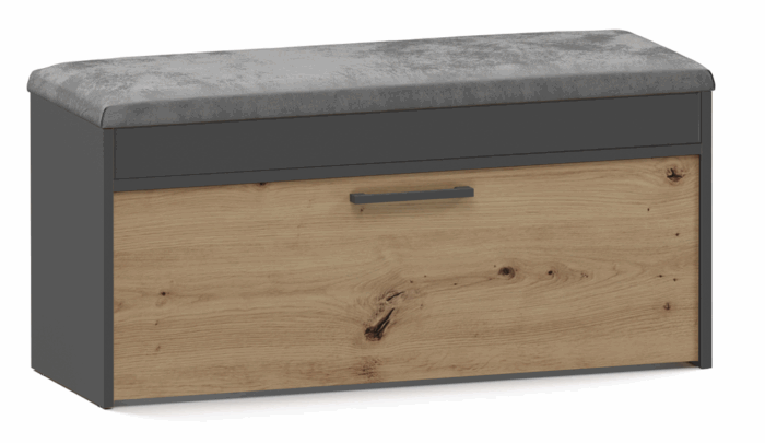 Lomera Shoe Cabinet – Anthracite & Oak - Image 1