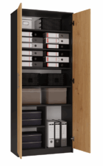 Olmo 2D Anthracite Oak Cabinet Shelf - Image 3