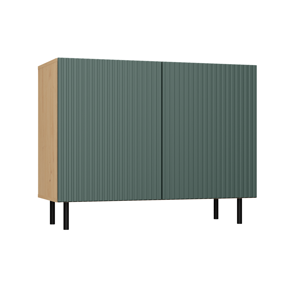 20-st-close-1 KAMA Slim Sideboard - Green & Artisan Oak - Image 1